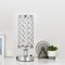 Silver Crystal Hollow Pattern Table Lamp Night Light – Suitable for Bedroom, Study